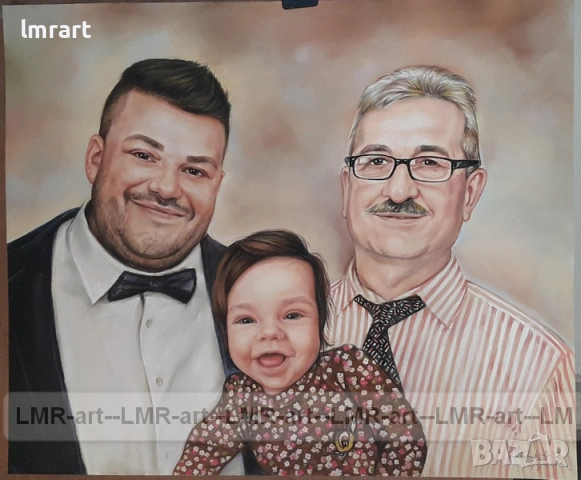 Рисувам ръчно ПОРТРЕТИ с пастели, маслени бои и графит., снимка 5 - Декорация за дома - 53205433