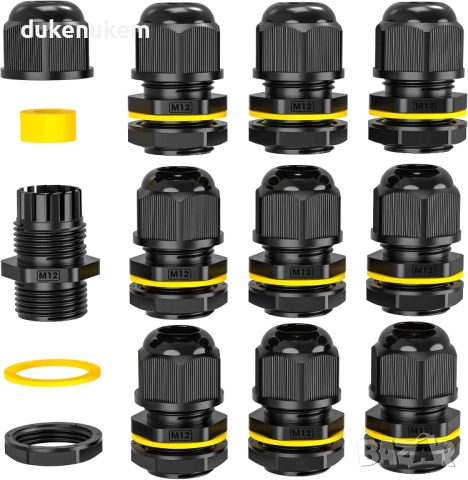 Външен кабелен конектор M12 – комплект 10 бр., IP68