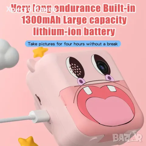 Детска камера с незабавен печат комплект с хартия Детски фотоапарат с моментален печат селфи камера , снимка 10 - Образователни игри - 49446088