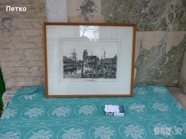 Стара картина  48 / 40 см, снимка 3 - Антикварни и старинни предмети - 53635207