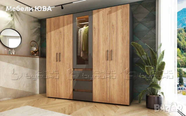 Гардероб HARDY с витрина и LED осветление