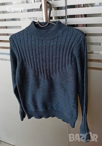 Тъмно син пуловер , снимка 2 - Блузи с дълъг ръкав и пуловери - 44398667