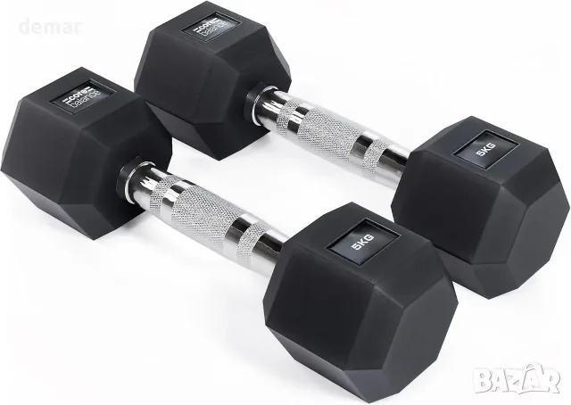 Комплект шестостенни дъмбели Core Balance, 2 × 5 кг