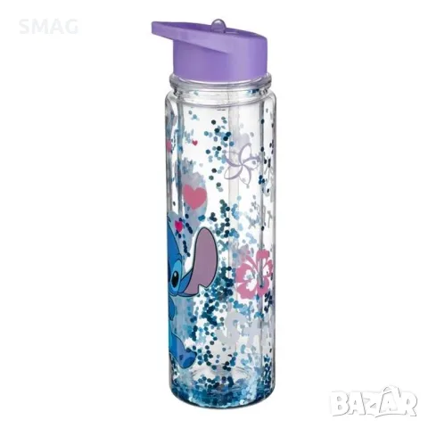 Детска бутилка за вода lila stitch с двойна стена и сламка_1241905, снимка 4 - Други - 55717346