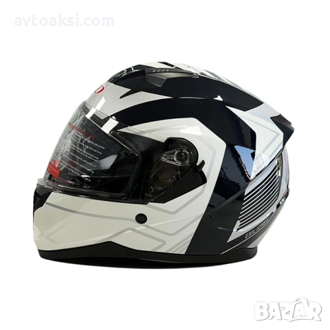 Каска за Мотор Бяло/Черно-M57, снимка 2 - Аксесоари и консумативи - 53246538