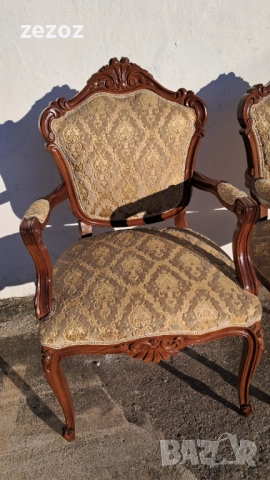 Кресла ретро масив орех №057, снимка 3 - Запалки - 52526473