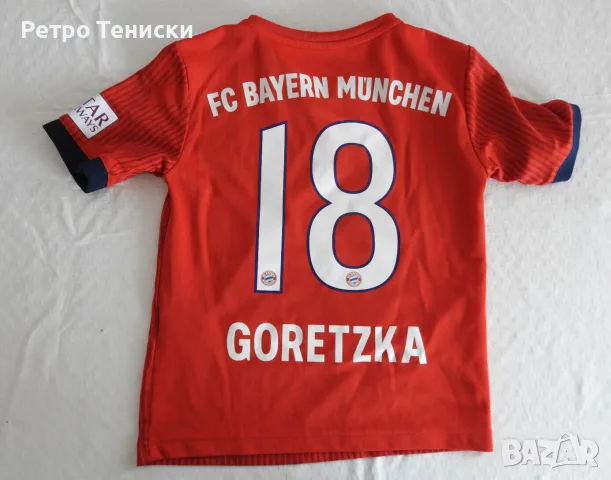 Тениска Bayern Munich — Домакински (Goretzka #18) adidas — Деца размер XS Червено (сезон 2018)