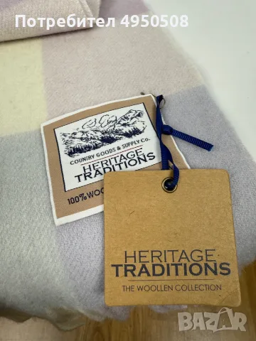 Шал от вълна с кариран мотив „Heritage Traditions“, снимка 4 - Шалове - 56154269