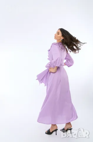 Ленена Рокля Sea - Люляк, снимка 4 - Рокли - 49478572