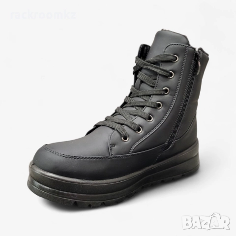 Дамски боти с топла, вата връзки и цип в черен цвят модел: B1103-1 black, снимка 2 - Дамски боти - 52876560