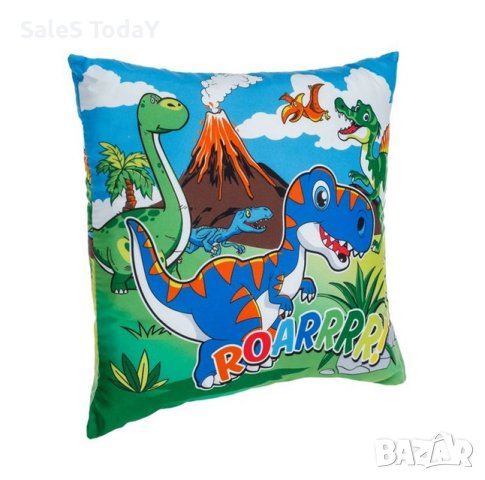 Възглавница, Детска с динозавър, Декоративна, 30х30х5см