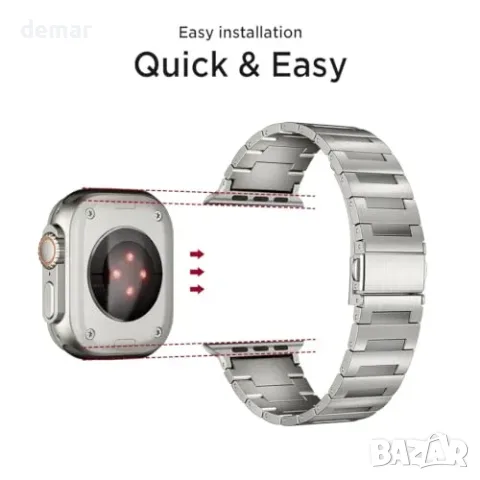 Метална каишка Miimall от титанова сплав за Apple Watch, 59,2 г, снимка 6 - Аксесоари за Apple - 56228570