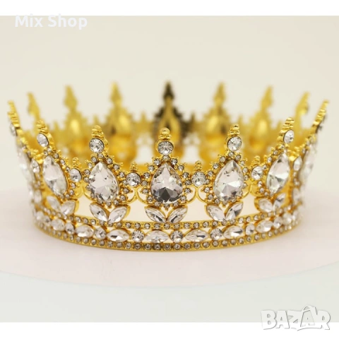 Нова Златна корона със стрази и големи камъни VERSAGO, снимка 3 - Други - 53647519