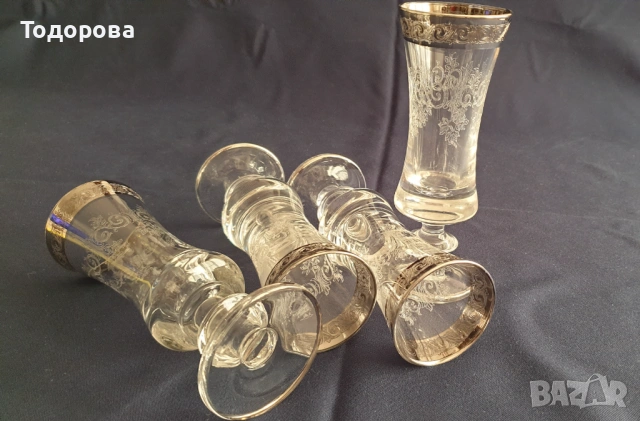 Кристални чаши за шампанско Murano Medici - 4 броя, снимка 8 - Сервизи - 53660134