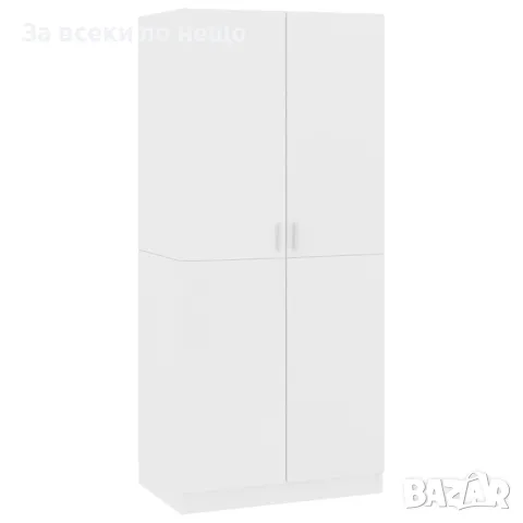 Гардероб, бял, 80x52x180 см, ПДЧ