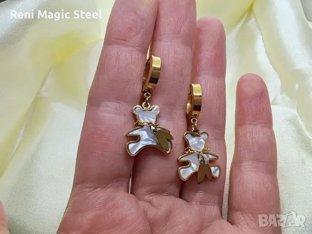 Обеци от медицинска стомана , снимка 4 - Обеци - 50219587