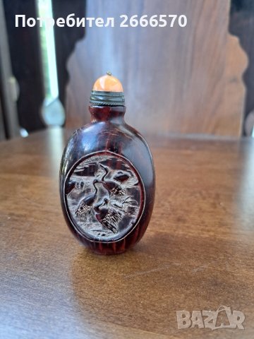 стара китайска енфие ботилка червен кехлибар, снимка 4 - Антикварни и старинни предмети - 42167496