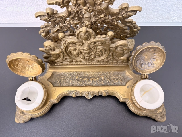 Бронзова мастилница в стил Рококо. №7829, снимка 5 - Антикварни и старинни предмети - 53071801