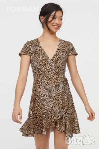 Свежа рокля в леопардов принт  - тип "прегърни ме"
