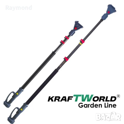 3в1 Акумулаторен Градински Комплект KraftWorld – Резачка с омасляване, Ножица и Телескопичен Прът, снимка 14 - Градински инструменти - 51072074