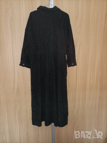 Макси дълга черна, рипсена рокля , снимка 5 - Рокли - 44308530