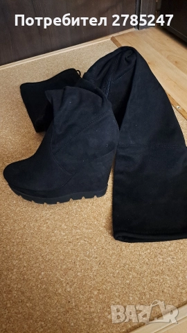 Дамски ботуши-чизми на платформа , снимка 5 - Маратонки - 52707867