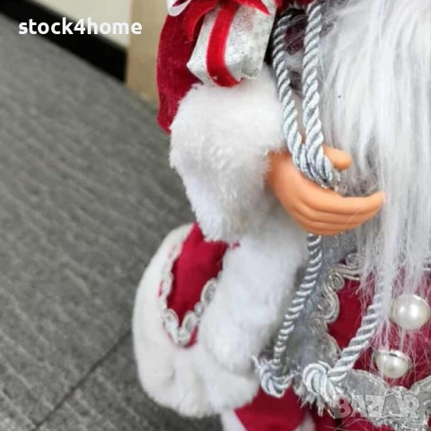 Голям Дядо Коледа с червено палто , торба и фенер, 70х25 см, снимка 7 - Други - 52524769