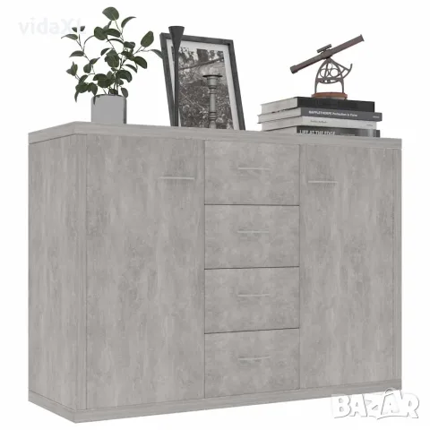 vidaXL Бюфет, бетонно сив, 88x30x65 см, инженерно дърво, снимка 3 - Бюфети - 56147746