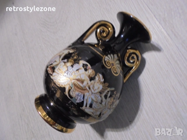 № 8440 Стара малка керамична ваза - terracotta ,24К   , снимка 4 - Други ценни предмети - 52979181