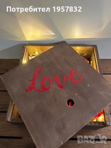 Подаръчна щайга/кутия за Свети Валентин, снимка 3 - Други - 48968296