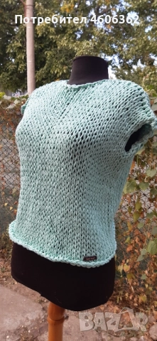 ръчно изплетен пуловер памук, снимка 6 - Блузи с дълъг ръкав и пуловери - 51876392