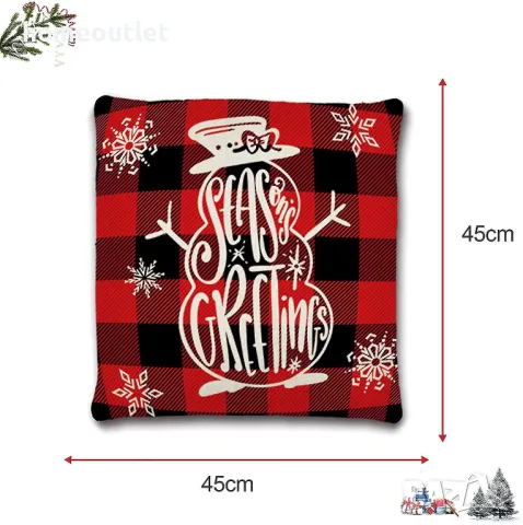 ПРОМОЦИЯ Атрактивни квадратни калъфки за възглавници с коледни мотиви (к-кт от 4 бр.), снимка 5 - Декорация за дома - 48027280