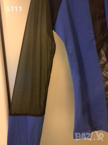 Ефектна блузка, комбинация от плат, дантела и кожа, снимка 4 - Блузи с дълъг ръкав и пуловери - 40889596