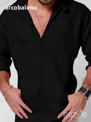 Мъжка стилна риза с качулка и дълги ръкави, 3цвята - 023, снимка 1 - Ризи - 39621588