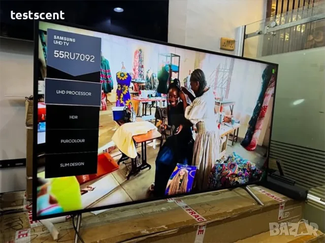 Телевизор Samsung 55" 4K Ultra HD Smart TV – 55RU7092 перфектен запазен като нов 📺 