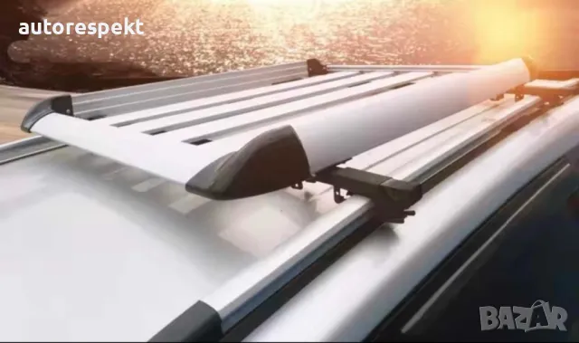 Багажник за покрива на автомобила 140 х 100 х 9 см + напречни греди, снимка 8 - Аксесоари и консумативи - 48455109