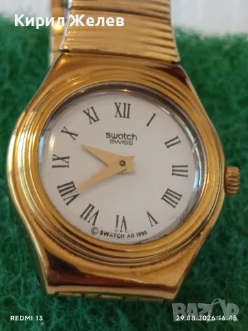 Луксозен дамски часовник Swatch Swiss оригинален перфектно състояние 36339, снимка 3 - Дамски - 55859018