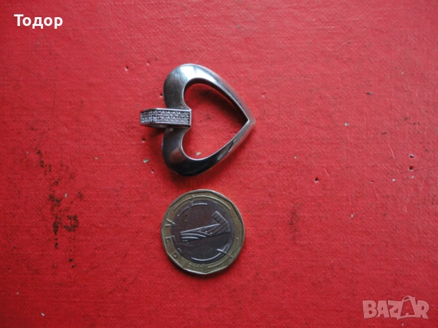 Дизайнерско сребърно колие медальон сърце Jeytte 925