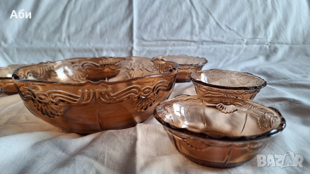 Комплект купи от цветно стъкло, снимка 3 - Прибори за хранене, готвене и сервиране - 53710583