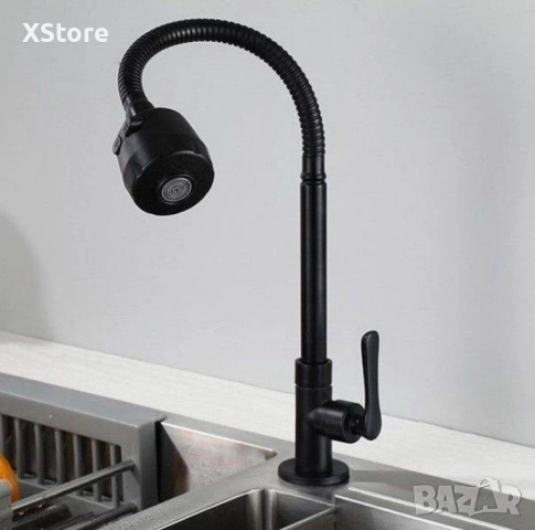 Кухненски смесител , стил и красота в черно САМО ЗА СТУДЕНА ВОДА, снимка 4 - Смесители - 52588496