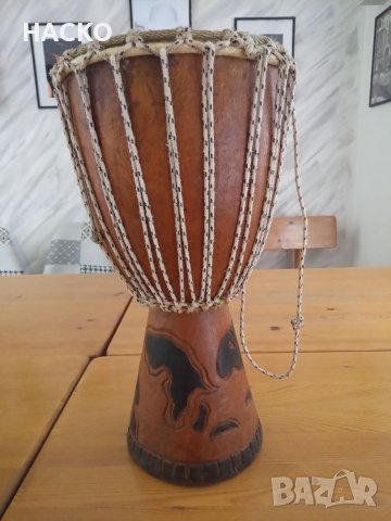 ПРОМО ЦЕНА АФРИКАНСА Таранбука от Тиково Дърво и Кожа с Калъв 100% Автетична, снимка 2 - Ударни инструменти - 40785505