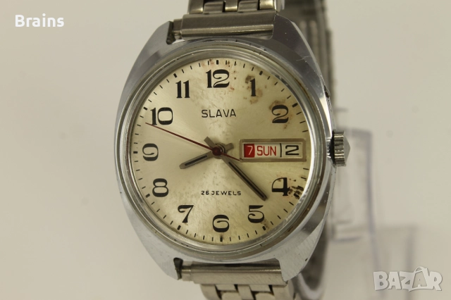 Руски Ръчен Часовник SLAVA 2628 Със 26 Камъка, снимка 3 - Мъжки - 51607107
