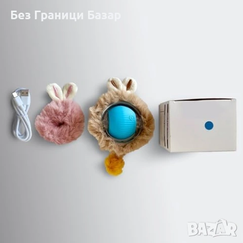 Нова Интерактивна топка за котки, активира се с движение, USB-C играчка, снимка 2 - За котки - 53566624