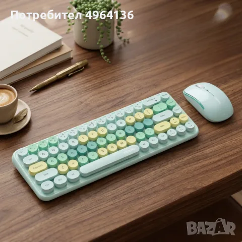 Комплект безжична клавиатура и мишка MOFII Bean, 2.4G