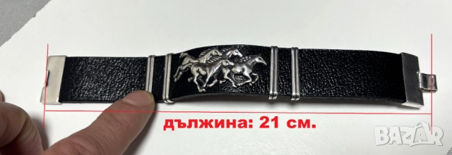 НОВА! Мъжка Гривна-сребро(проба 925) и Естествена кожа, снимка 15 - Гривни - 52319553