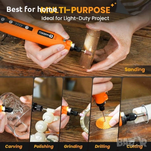 HARDELL Мини безжичен ротационен инструмент, комплект ротационни инструменти с 5 скорости , снимка 7 - Други инструменти - 53726818