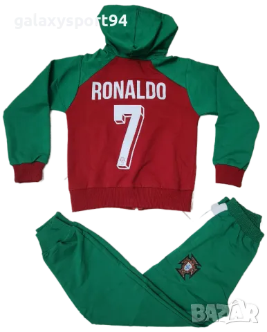 Червен Детски Екип CR7 RONALDO Португалия 2025г Комплект с шорти и анцуг 128, снимка 8 - Футбол - 49674902