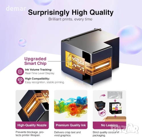 301XL Рециклирани мастилени касети за HP 301 XL (черна и цветна), снимка 5 - Консумативи за принтери - 52302707