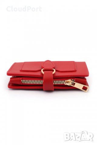 Дамски червен портфейл, Мека изкуствена кожа, снимка 2 - Портфейли, портмонета - 35745965