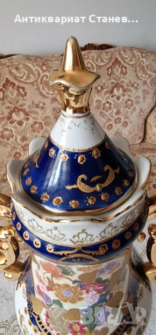 👑 Кралска китайска порцеланова ваза с капак 👑, снимка 10 - Вази - 50752146